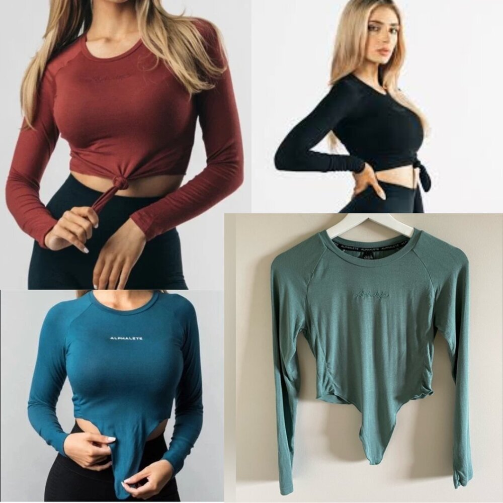 Alphalete Aspire Signature Green Long Sleeve Size Small